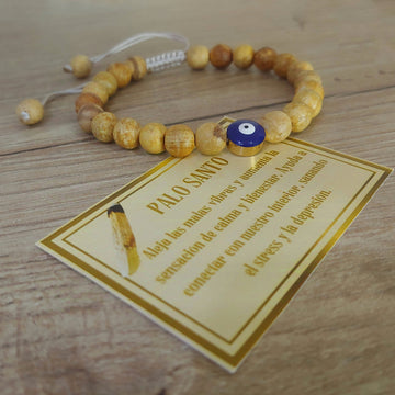 Pulsera Palo Santo y Ojo Turco azul 🧿 Aleja lo negativo y atrae lo positivo 🧿